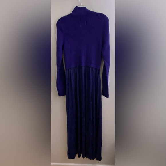 anthropologie The Thea Twofer Sweater Dress size S blue color new SMALL - Picture 4 of 5